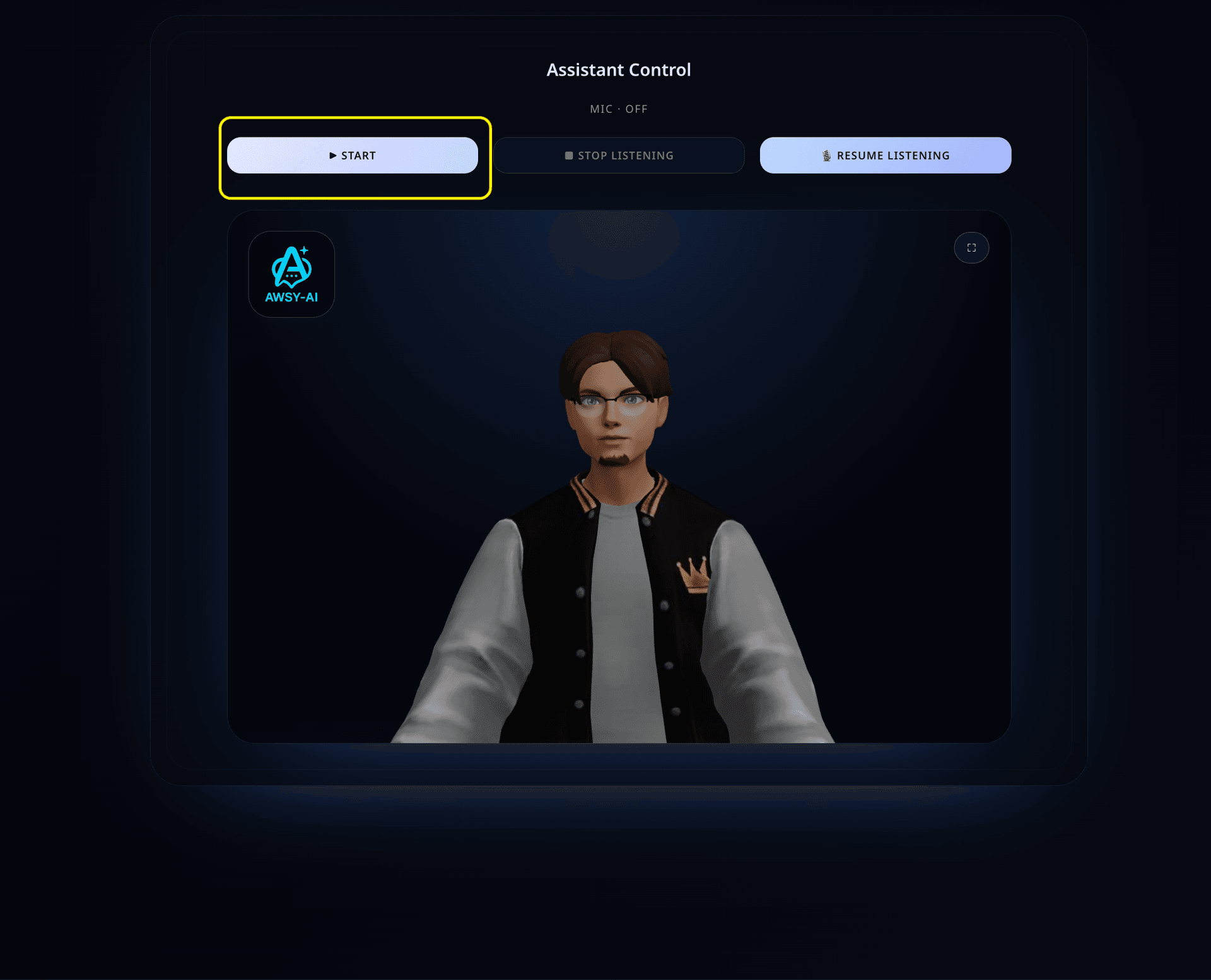 3D AI experience screen